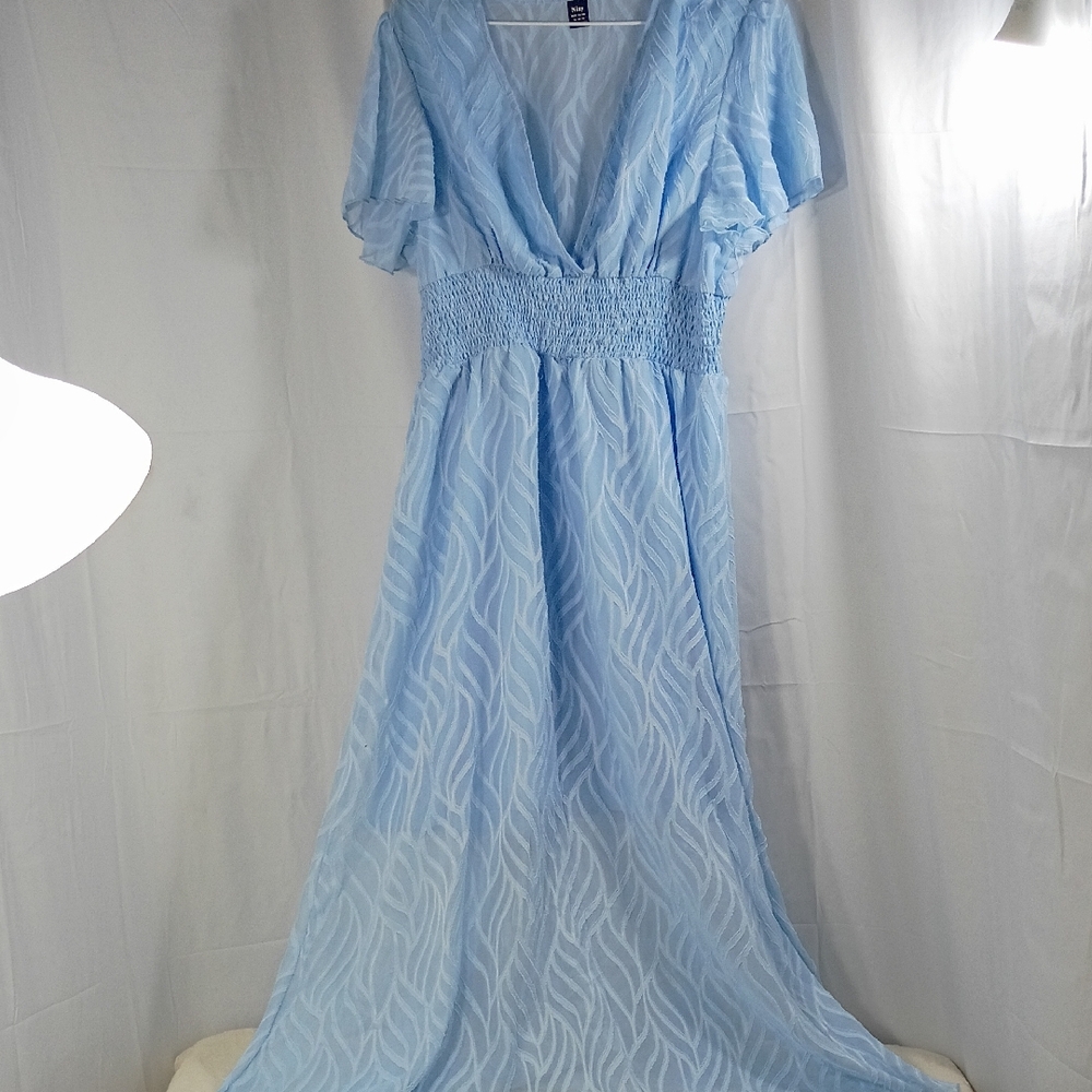 NIAY,  Elegant Sky Blue Maxi Dress
